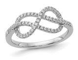 1/4 Carat (ctw) Diamond Celtic Knot Ring in 14K White Gold